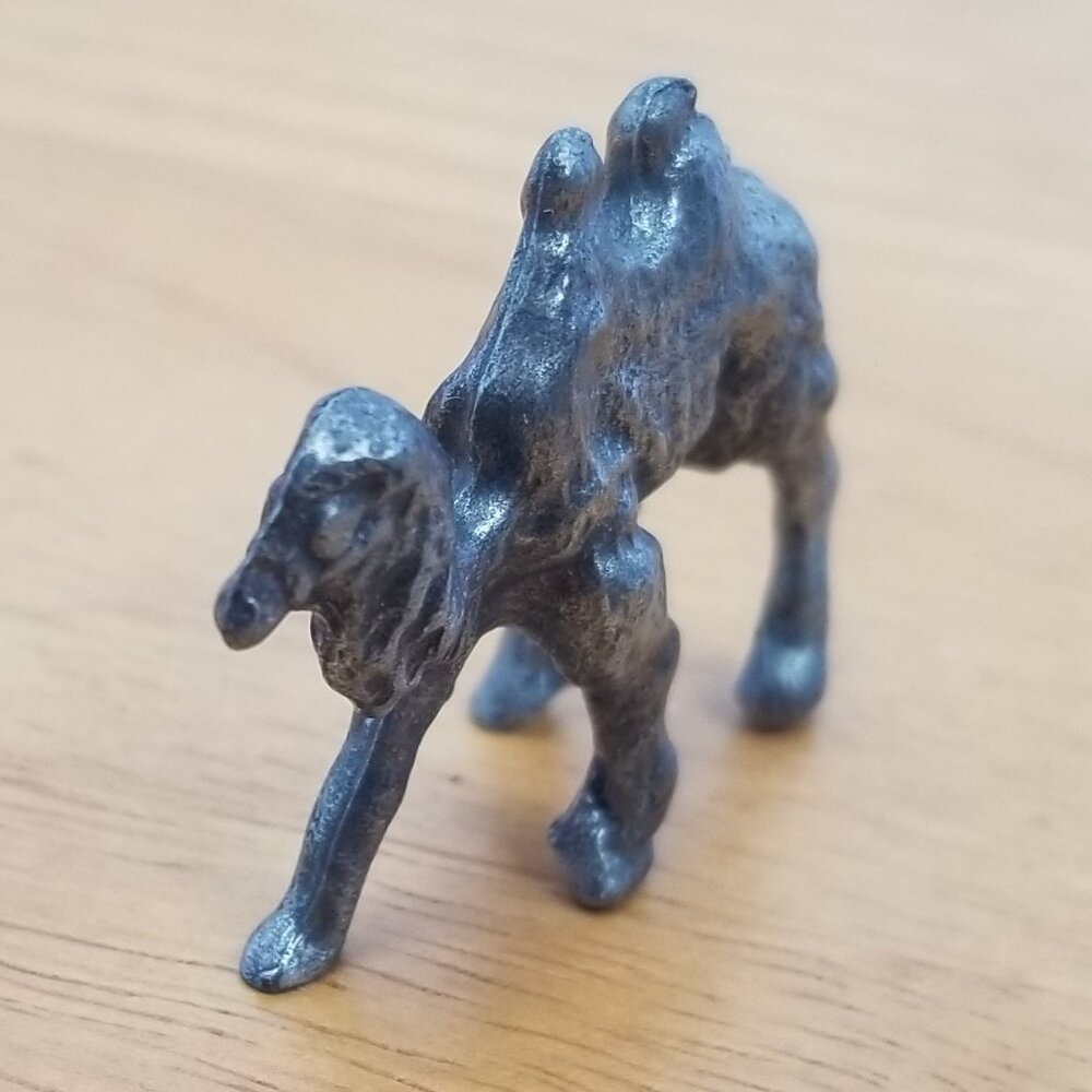 Vintage Pewter 2 Hump Camel Figurine Collectible Micro Miniature 1.5"